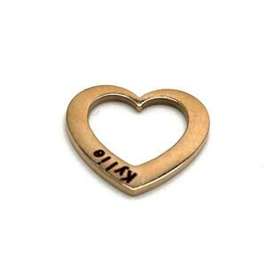 18K Rose Gold Plated Heart Pendant Charm Engraved Kylie New